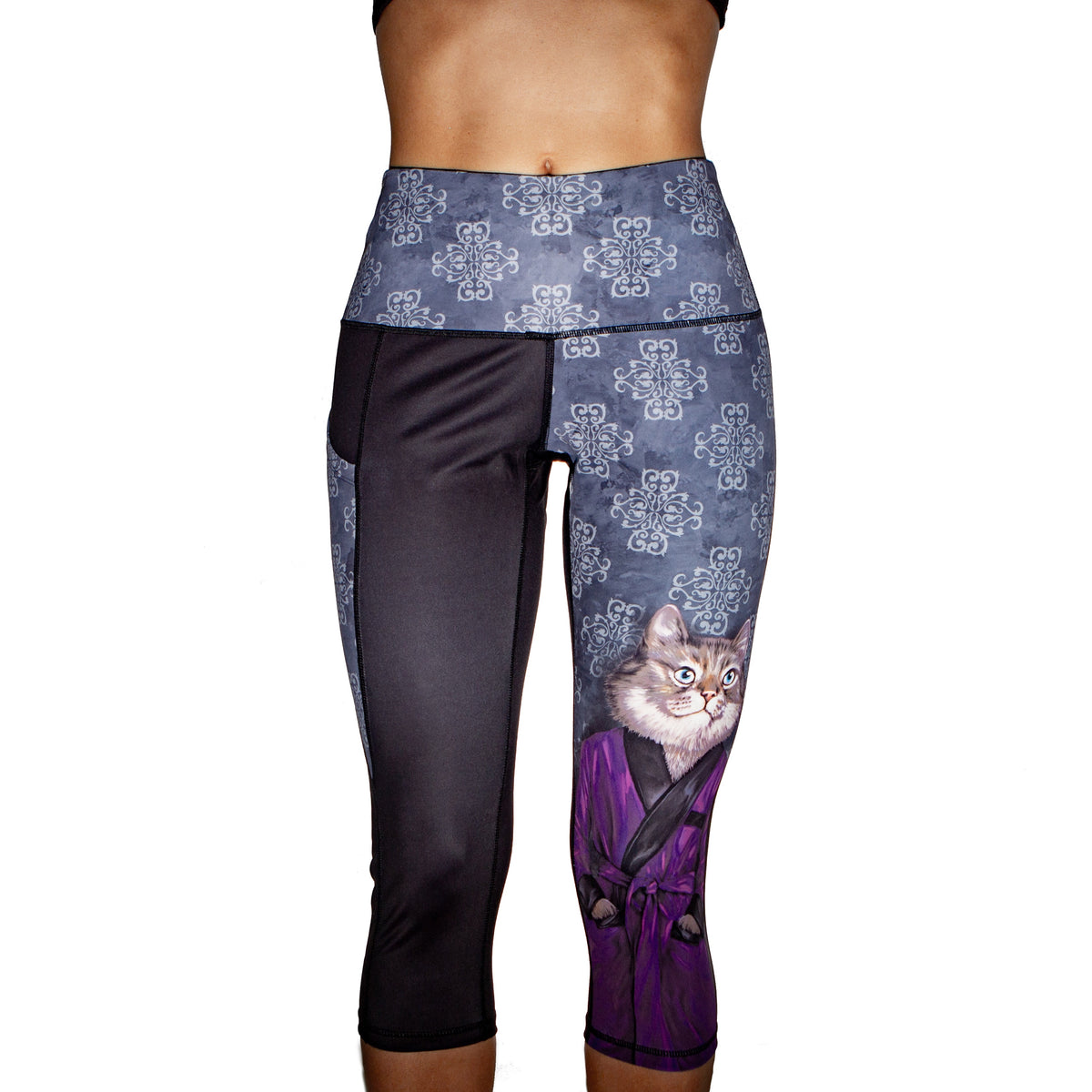 High-Class Feline Fashion: Cat Yoga Pants Stride into the room with a  purr-fect blend of elegance and whimsy! Our cat yoga pants, designed for  the cat lover with a flair for the